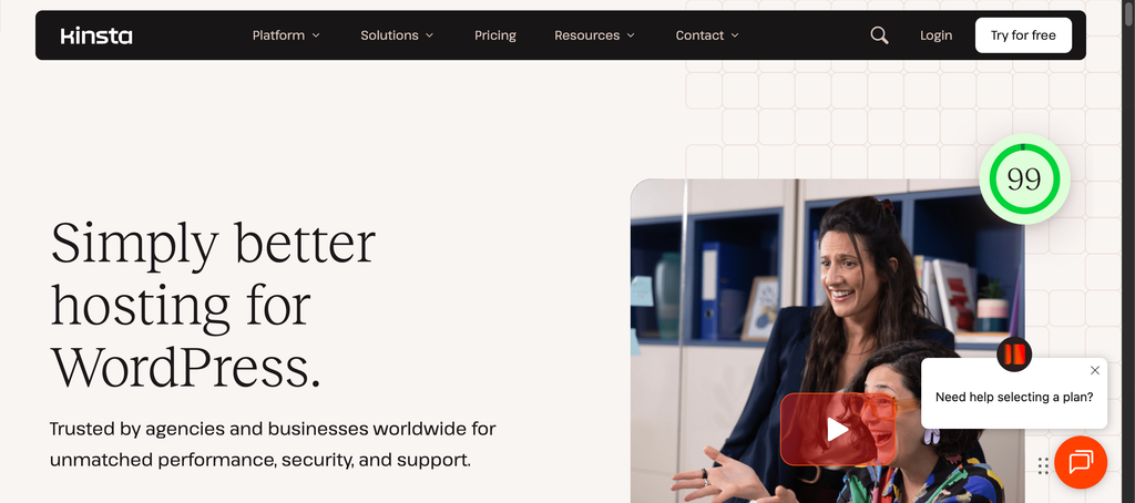 Kinsta WordPress managed hosting