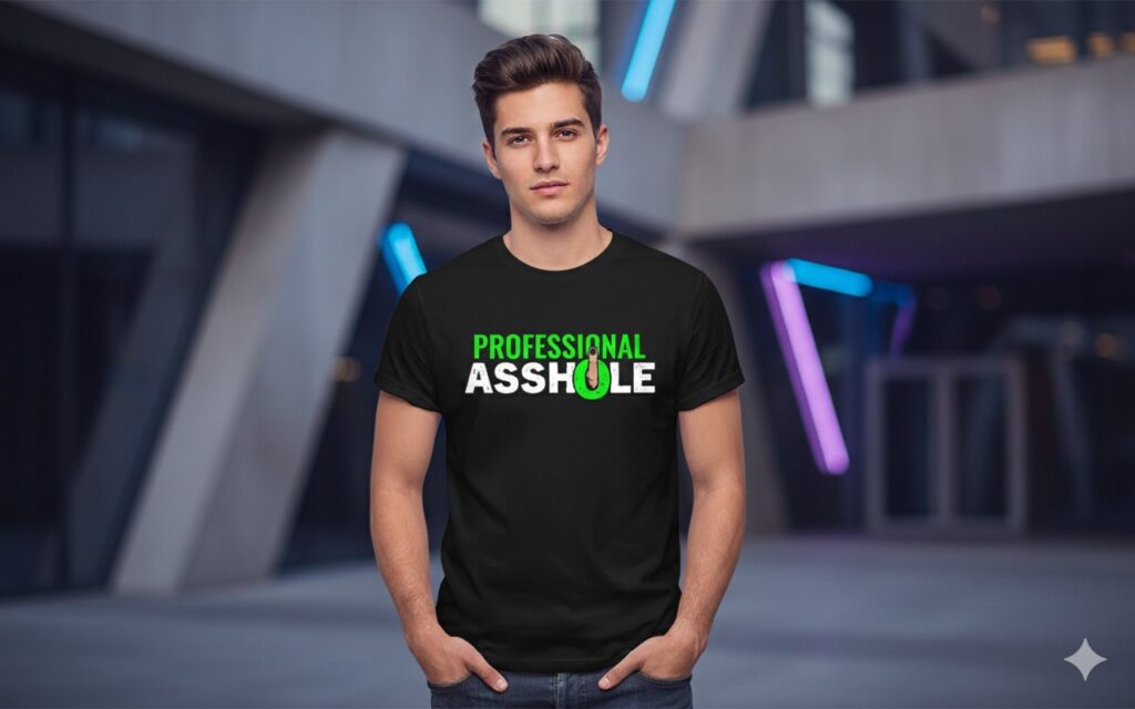 rude tee professional a**hole slogan