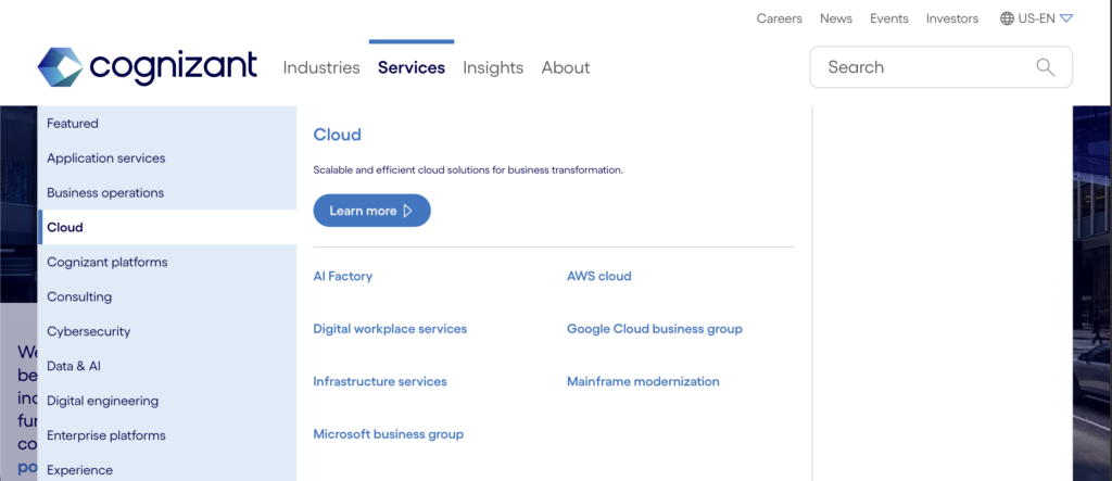 Cognizant cloud services
