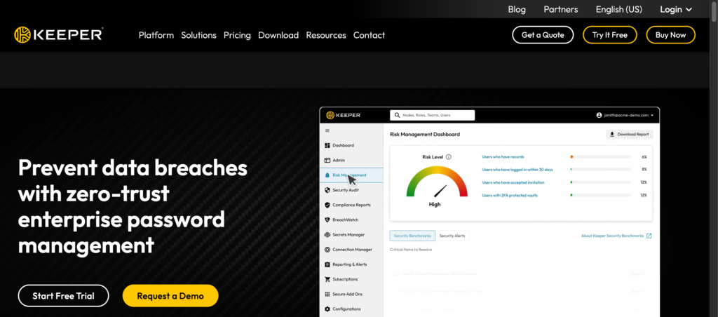 Keeper password manager