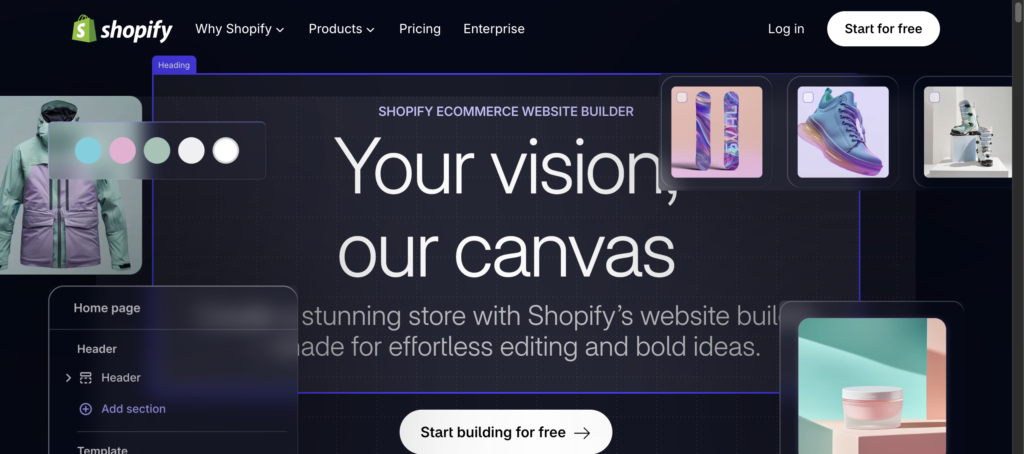 shopify website builder for ecommerce