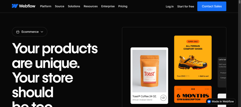 webflow website builder